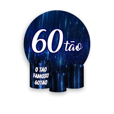 Imagem de Painel De Festa Redondo 1,50x1,50 + Trio De Capas Cilindro - 60 Anos 6