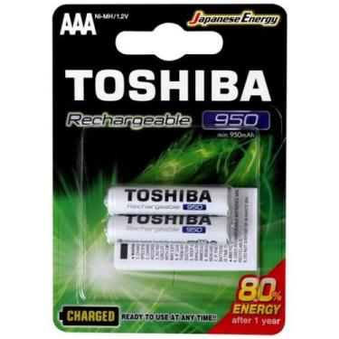 Imagem de Pilha Recarregável AAA Toshiba 950MAH TNH Cartela Com 2 Unidades