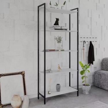 Imagem de Estante Dynamica Industrial 4 Nichos 80 cm - Branco/Preto - Yescasa, B
