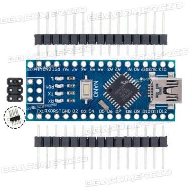 Imagem de Kit 5 Placa Arduino Nano Com Conector V3 Pino Não Soldado - BBACOMERCI