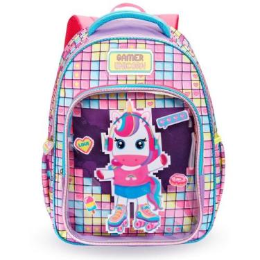 Imagem de Mochila Infantil Escolar Fermina de Costas para Meninas - Unicornio - 