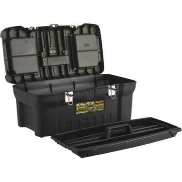 Imagem de Caixa Ferramentas Plástico Trava Metal - Preto - Bauker