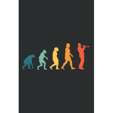 Imagem de Trumpet Notebook: Trumpet Evolution Retro Player Musician / 6x9 Inches / 120 graph sites