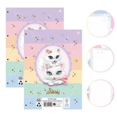 Imagem de Kit 02 Blocos de Folhas Para Fichário Universitário Caderno Argolado G