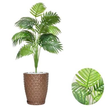 Imagem de Planta Artificial Palmeira Com Vaso e Pedras Brancas - PlantaImport