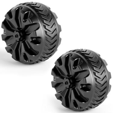 Imagem de PORTAL Rodas de substituição de vagão de 20 cm de diâmetro x 8,6 cm de largura para carrinho utilitário, rodas de plástico com piso TPR para carrinhos de jardim ao ar livre peças de reposição