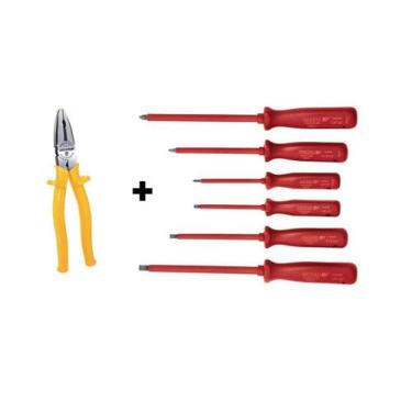 Imagem de Kit Eletricista Gedore Alicate e Jogo Chave de Fenda Isolada