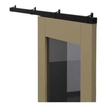 Imagem de Kit Para Porta de Correr Roldanas Trilho Preto 2 Mt Dividido 4R - TR F