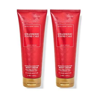 Imagem de Creme corporal Bath & Body Works Strawberry Poundcake 240 ml, pacote c