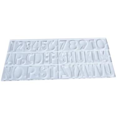 Imagem de Colini Guia de roteamento do modelo de letras maiúsculas - Estêncil acrílico de 26 alfabetos e 10 números para marcenaria, fabricação de placas e artesanato DIY - Régua de gravação de precisão