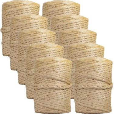 Imagem de Kit Fardo C/ 10 Rolo Corda De Sisal 6mm Aprox 67 Metros Arranhador Par