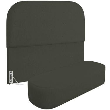 Imagem de Cabeceira Cama Box King 195cm Lanna Com Puff Recamier Doha W01 Linho Verde Musgo - Lyam...
