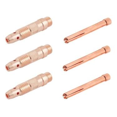 Imagem de Kit: 3 Pinça Para Tocha Tig 3,2mm 10N25 + 3 Porta Pinça / Corpo Fixado