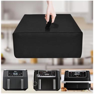 Imagem de NUENSS-ROR Capa Para Fritadeira A Ar Ninja Dz071 Foodi 6 Em 1 Flexbasket, Dz201 8 Qt 2Basket Dz550, Resistente Ao Calor, À Prova De Poeira E D'Água (Preta)