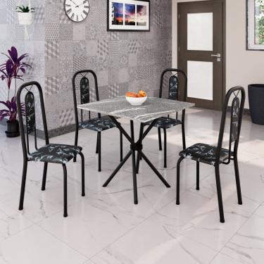 Imagem de Conjunto Sala de Jantar com 4 Cadeiras Lívia Preto