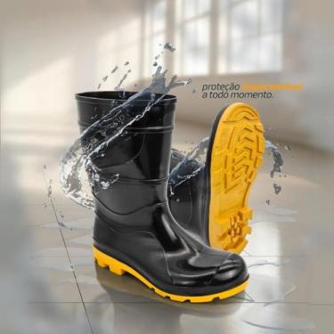 Imagem de Bota Galocha PVC Cano Médio Borracha Impermeável Limpeza Epi - CARTOM,