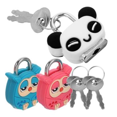 Imagem de SEWACC 3 mini fechaduras com chaves para mochilas de bagagem, pequenos cadeados para caixa de joias, bolsas de ginástica, diário, sala de aula, jogo de correspondência