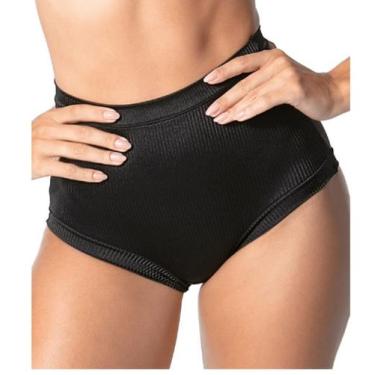 Imagem de Calcinha Cotton Plus Size Cintura Alta Demillus 26406, Preto, GG