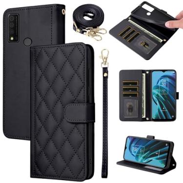 Imagem de Furiet Argyle Capa carteira para TCL 30XE/30V/4X/20AX/20A/20R/Bremen 5G com alça de pulso alça de ombro slot para cartão Folio Purse Stand Phone Cover para TLC T601DL 30 XE XE5G V 20 AX R A 6,67