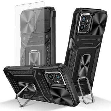 Imagem de Asuwish Capa de celular para Motorola Moto G Power 5G 2023 com capa deslizante para câmera de vidro temperado, suporte de anel, resistente, fina, proteção à prova de choque, TPU GPower G5, mulheres e