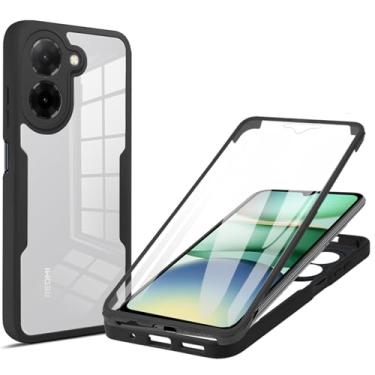 Imagem de Ephoou Capa transparente para Xiaomi Redmi A5 4G 171 mm/Poco C71 com protetor de tela, camada dupla, à prova de choque, à prova de poeira, tudo incluído, capa para Redmi A5 4G QB-preta