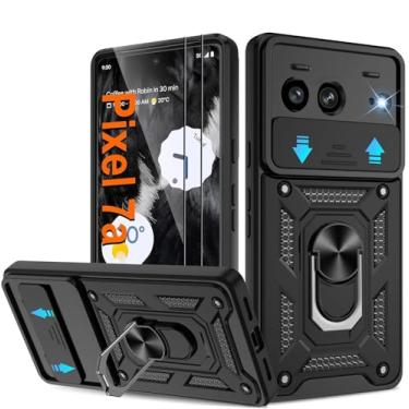 Imagem de Capa Case Google Pixel 7a (Tela 6.1) Shield Slider Dupla Camada Com Stand e Anel - Preto