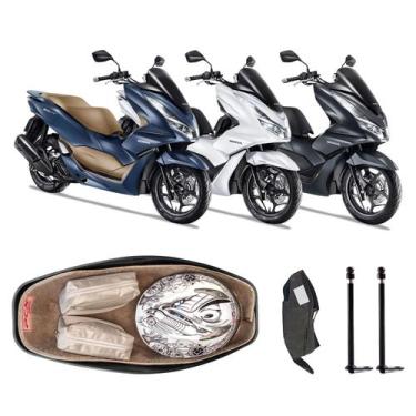 Imagem de Forração Honda Pcx 160 2023 Premium Bege + Guidão + 2 Antena - Jaspe A