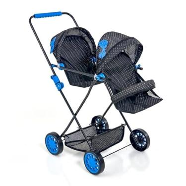 Imagem de Carrinho de Boneca Gêmeos Luxo Veneza Banana Azul