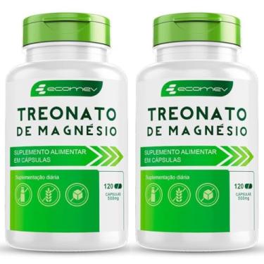Imagem de Magnésio Treonato 500Mg 120 Cápsulas - Ecomev (Kit 2)