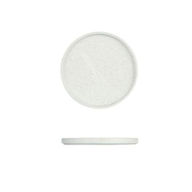 Imagem de Prato de cerâmica estilo ocidental de personalidade retrô prato de bife japonês doméstico com borda -20 cm branco gergelim