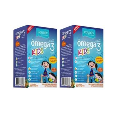 Imagem de Kit 2 Suplemento Ômega 3 Kids 30 Cáp Mastigáveis - Equaliv