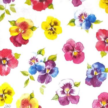 Imagem de Guardanapo para Decoupage Ihr 33x33 Flor Amores Perfeito C/ 2 Unidades