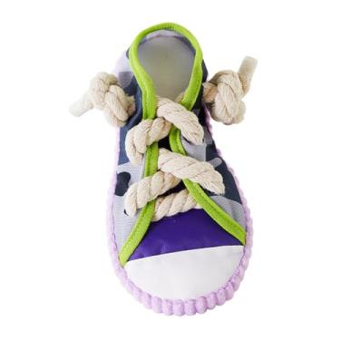 Imagem de MotiveTech Brinquedo de Mastigar para Cachorro, Resistente a Rasgos, Brinquedo Interativo para Treinamento de Animais de Estimação, em Formato de Sapato de Lona