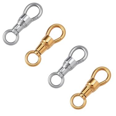 Imagem de NICENEEDED 4 peças fecho giratório de abertura dupla, colar encurtador conector fecho articulação giratória, acessórios de fabricação de joias para chaveiro faça você mesmo