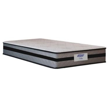 Imagem de Colchão Solteiro Gazin Com Molas Ensacadas 88x188x22cm Vibe Cinza/preto