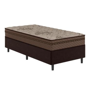 Imagem de Cama Box Solteiro Colchão Com Molas Ensacadas Tokio 88x188x63cm Marrom Umaflex Marrom