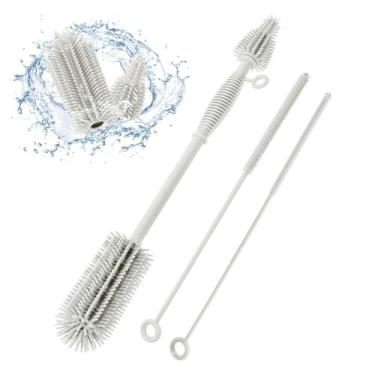 Imagem de Conjunto de pincéis Leucite, escova para mamadeiras e limpador de palh