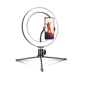 Imagem de Luz De Mesa Ring Light Youtube Make Portátil C/ SUPORTE - 20 CM - MKB