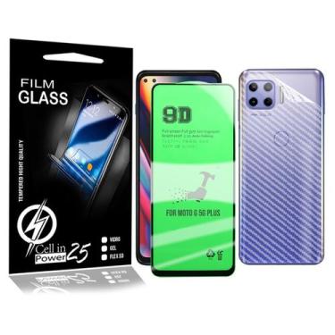 Imagem de Película 9d Cerâmica Moto G 5G Plus 6.7 XT2075  + pelicula de carbono 