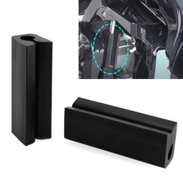 Imagem de CWaveRow Suporte de proteção de popa para reboque e transporte de motor de popa compatível com Mercury Evinrude Johnson Yamaha Honda e Tohatsu Single Ram Outboard com direção dupla/hidráulica (2 peças