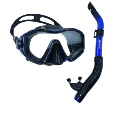 Imagem de Fun Dive Kit Máscara de Mergulho Sunset com Snorkel SK-09, Silicone e Vidro Temperado, para Mergulho Livre, Apneia, Pesca Sub (Preto/Azul)