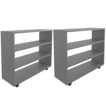 Imagem de Kit 02 Sapateiras Multiuso Organizador Com 03 Prateleiras E Rodizio Pé