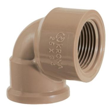 Imagem de Joelho Pvc Soldável e com Rosca de 20mm X 1/2 Polegada Marron Krona Amanco