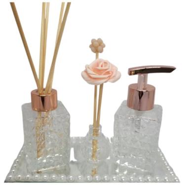 Imagem de Frascos de Vidro Brilhante Lavabo Para Difusor de Aromas e Sabonete Líquido (PRATA)