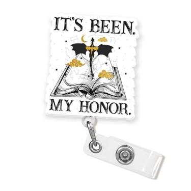 Imagem de Carretel de crachá It's Been My Honor de 4,5 cm de quarta asa ACOTAR Dragon TOG Bookish Book Lover Reader retrátil com clipe jacaré para presente de Natal para enfermeiras, professores, escritório