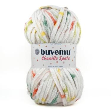 Imagem de Buvemu Manchas de chenille multicolorido, super volumoso, fácil e rápido, tricô para brinquedos de pelúcia Amigurmi, cobertor, 100% micropoliéster, 100 gramas (100 g) 74 jardas (68 metros) (1, pontos