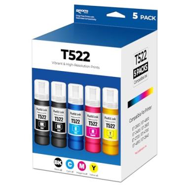 Imagem de 522 garrafas de refil de tinta de substituição para ET-2800 ET-2400 ET-4800 ET-2803 522 refil de tinta para tanque ecológico ET2800 ET2400 ET4800 ET2803 ET-2720 ET-4700 ET-4810 ET-220 840 2 Impressora