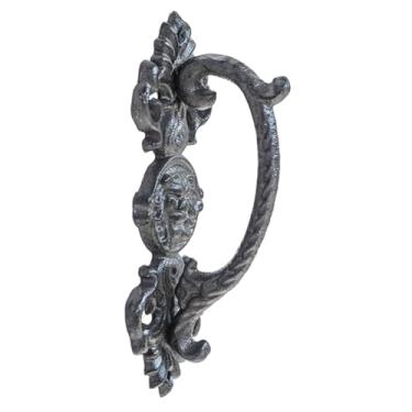 Imagem de Fenteer Puxador de portão de jardim de ferro fundido com design retrô, instalação rápida e ornamental para portas de correr internas, multiuso, 8,6 polegadas