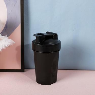 Imagem de Coqueteleira de proteína de 400 ml – copo de água fitness à prova de vazamento para atletas e entusiastas de fitness - preto