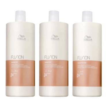 Imagem de Kit Wella 2x Shampoo Fusion 1L, Condicionador Fusion 1L